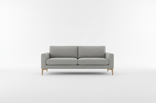Modern Grey Fabric Sofa with wooden legs